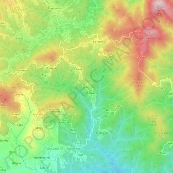 Mapa topográfico Vioglio, altitude, relevo