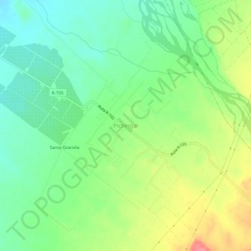 Mapa topográfico Pichingal, altitude, relevo