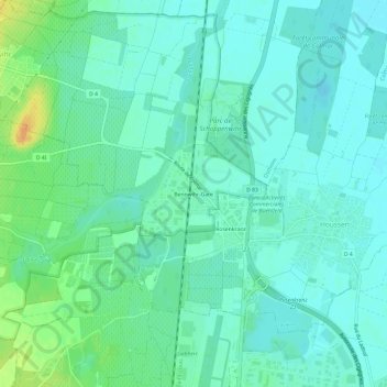 Mapa topográfico Bennwihr-Gare, altitude, relevo