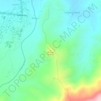 Mapa topográfico Gunung Tanjung, altitude, relevo