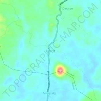 Mapa topográfico Libang, altitude, relevo