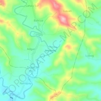 Mapa topográfico Sitio Durog, altitude, relevo