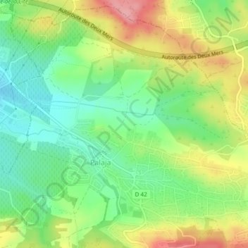 Mapa topográfico Lo Moli, altitude, relevo