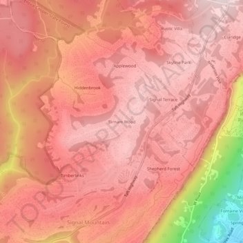 Mapa topográfico Birnam Wood, altitude, relevo