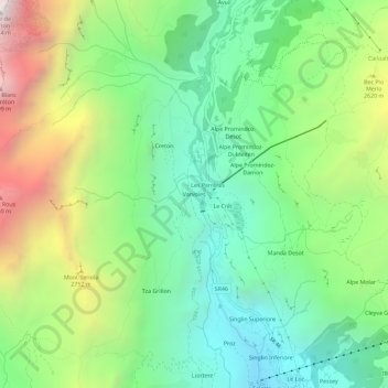 Mapa topográfico Varvoies, altitude, relevo