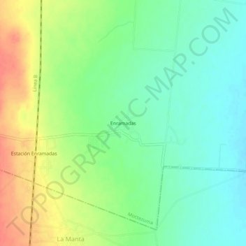 Mapa topográfico Enramadas, altitude, relevo