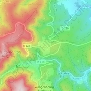 Mapa topográfico Obersteigen, altitude, relevo