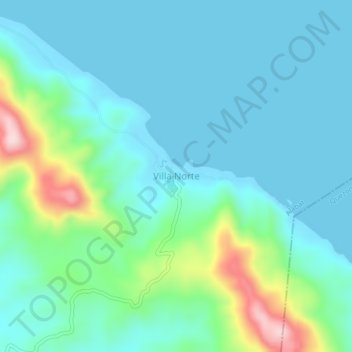 Mapa topográfico Villa Norte, altitude, relevo