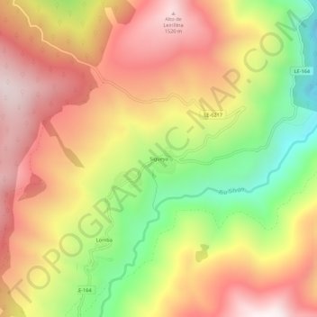 Mapa topográfico Sigüeya, altitude, relevo
