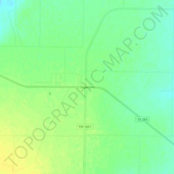 Mapa topográfico Sagerton, altitude, relevo