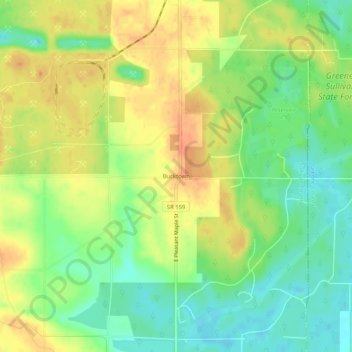 Mapa topográfico Bucktown, altitude, relevo
