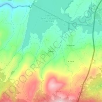 Mapa topográfico Requiás, altitude, relevo