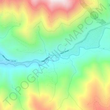 Mapa topográfico Sierra City, altitude, relevo