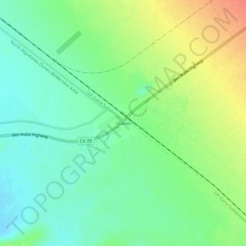 Mapa topográfico Glamis, altitude, relevo