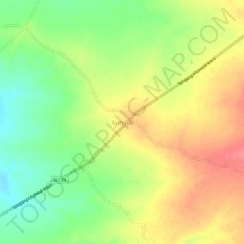 Mapa topográfico Tarhada, altitude, relevo