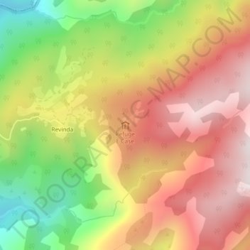 Mapa topográfico Refuge E Case, altitude, relevo