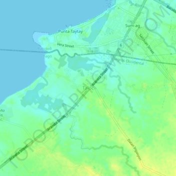 Mapa topográfico Taloc, altitude, relevo