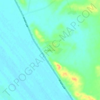 Mapa topográfico Adam Pir, altitude, relevo