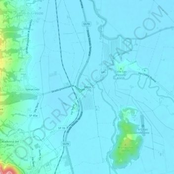 Mapa topográfico Terria, altitude, relevo