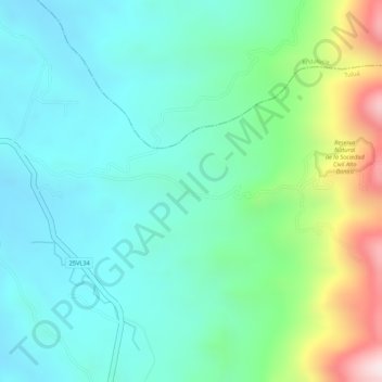 Mapa topográfico La Iberia, altitude, relevo