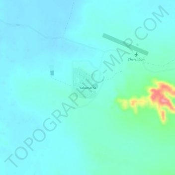 Mapa topográfico Yakanarra, altitude, relevo