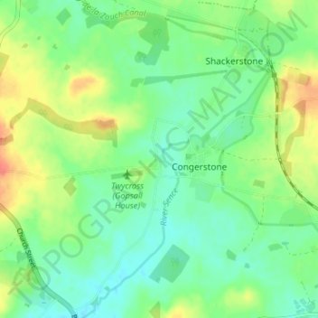 Mapa topográfico Bilstone, altitude, relevo