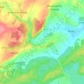Mapa topográfico Basse-Parthe, altitude, relevo