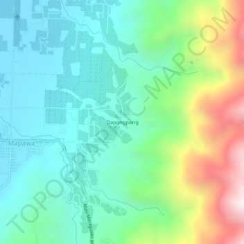 Mapa topográfico Dapongpong, altitude, relevo