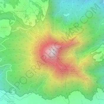 Mapa topográfico Mount Telomoyo, altitude, relevo