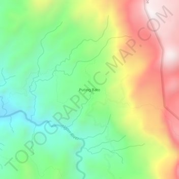 Mapa topográfico Puting Bato, altitude, relevo