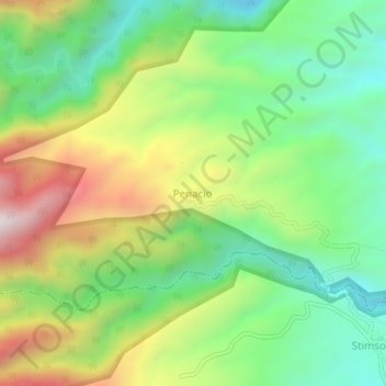 Mapa topográfico Penacio, altitude, relevo