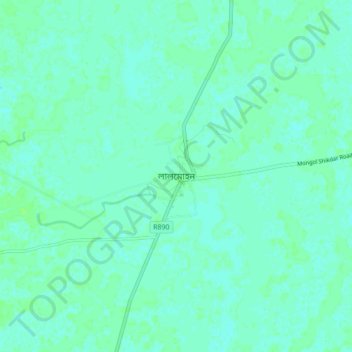 Mapa topográfico Lalmohan, altitude, relevo