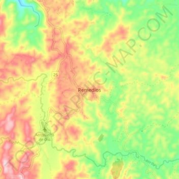 Mapa topográfico Remedios, altitude, relevo