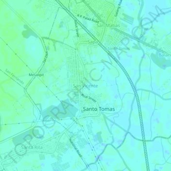 Mapa topográfico San Vicente, altitude, relevo