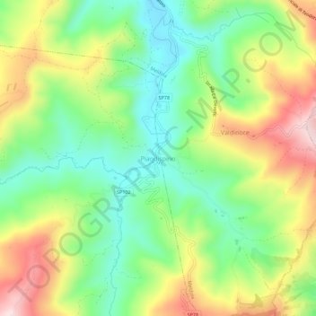 Mapa topográfico Piandispino, altitude, relevo