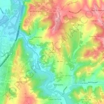 Mapa topográfico Guisado, altitude, relevo