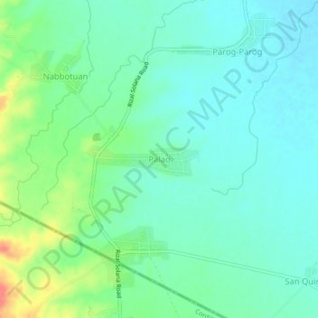 Mapa topográfico Palao, altitude, relevo