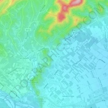 Mapa topográfico Colbertaldo, altitude, relevo