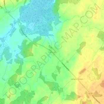 Mapa topográfico Frankville, altitude, relevo