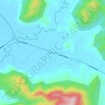 Mapa topográfico Bulihan, altitude, relevo