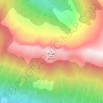 Mapa topográfico Mount Barr, altitude, relevo