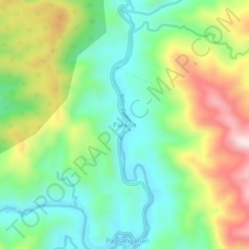 Mapa topográfico Paraiso, altitude, relevo