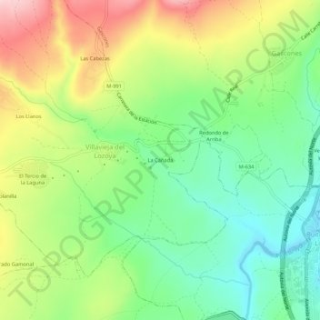 Mapa topográfico La Cañada, altitude, relevo
