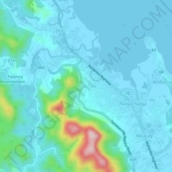Mapa topográfico Nula-Tula, altitude, relevo