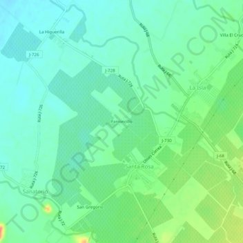 Mapa topográfico Parroncillo, altitude, relevo