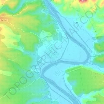 Mapa topográfico Xerta, altitude, relevo