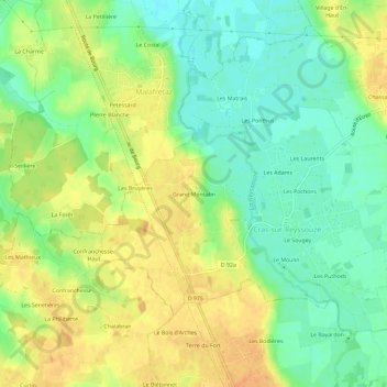 Mapa topográfico Grand Montatin, altitude, relevo