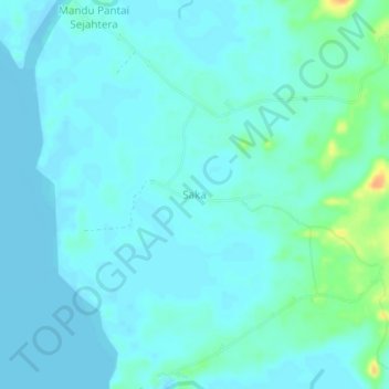 Mapa topográfico Saka, altitude, relevo