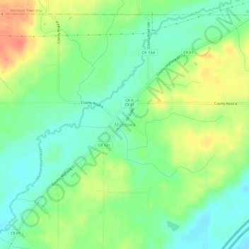 Mapa topográfico Mahtowa, altitude, relevo