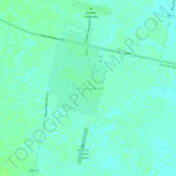 Mapa topográfico Chañar Ladeado, altitude, relevo